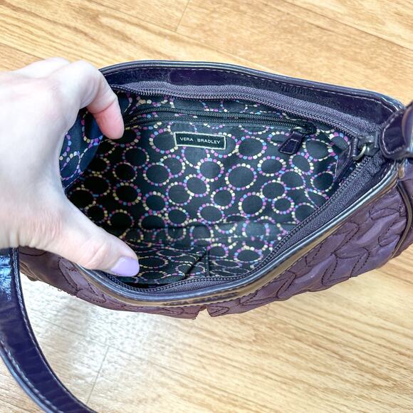Vera Bradley Purple Quilted Shoulder Tote Nylon - Picture 5 of 5